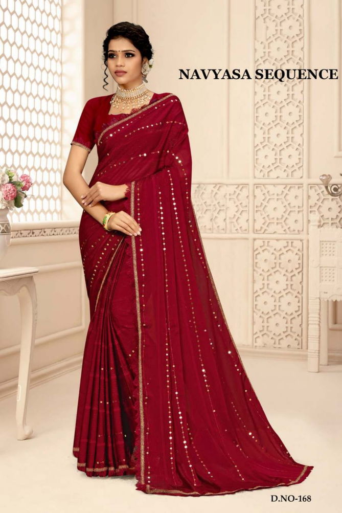 Ynf Navyasa New Exclusive Wear Sequence Georgette Fancy Sarees Collection 